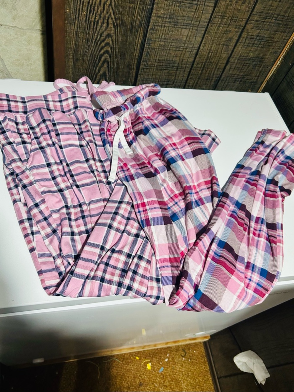 George Pink Plaid Womens Pajama Pants size M